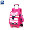 wholesale fashion waterproof six wheels climb stairs trolley bag for girl